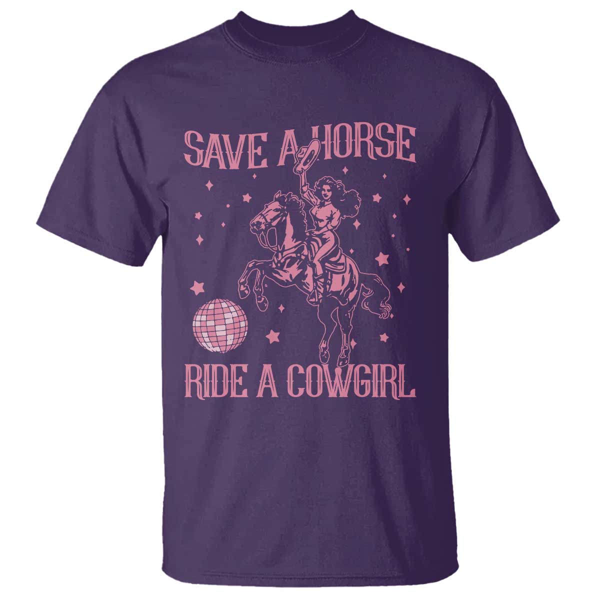 Save A Horse Ride A Cowgirl T Shirt Subtle Lesbian Cowgirl Western LGBTQ Pride Month TS10 Purple Print Your Wear