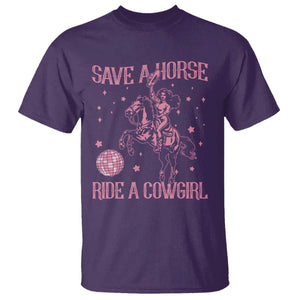 Save A Horse Ride A Cowgirl T Shirt Subtle Lesbian Cowgirl Western LGBTQ Pride Month TS10 Purple Print Your Wear