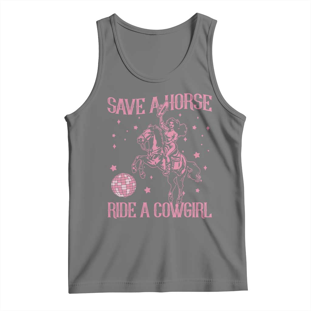 Save A Horse Ride A Cowgirl Tank Top Subtle Lesbian Cowgirl Western LGBTQ Pride Month TS10 Black Heather Print Your Wear