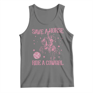Save A Horse Ride A Cowgirl Tank Top Subtle Lesbian Cowgirl Western LGBTQ Pride Month TS10 Black Heather Print Your Wear