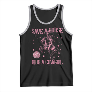 Save A Horse Ride A Cowgirl Tank Top Subtle Lesbian Cowgirl Western LGBTQ Pride Month TS10 Black Athletic Heather Print Your Wear
