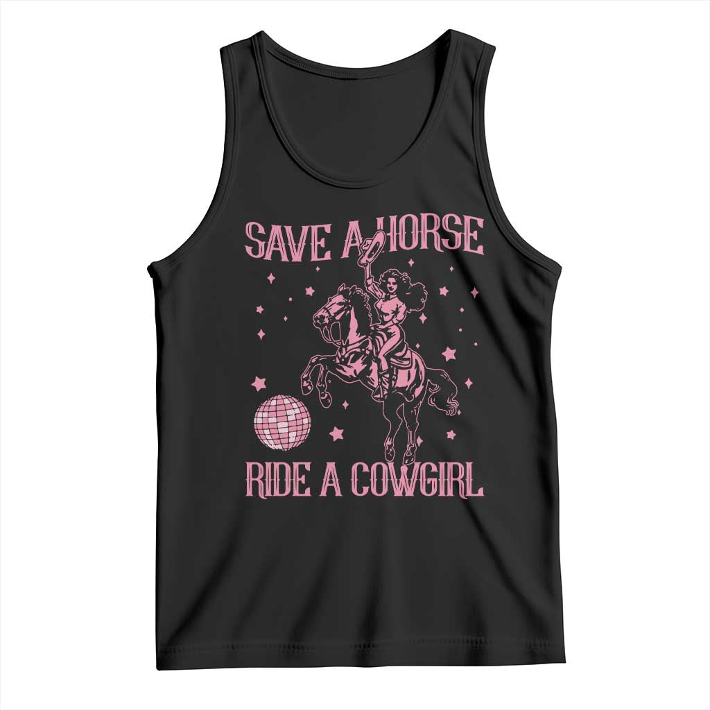 Save A Horse Ride A Cowgirl Tank Top Subtle Lesbian Cowgirl Western LGBTQ Pride Month TS10 Black Print Your Wear