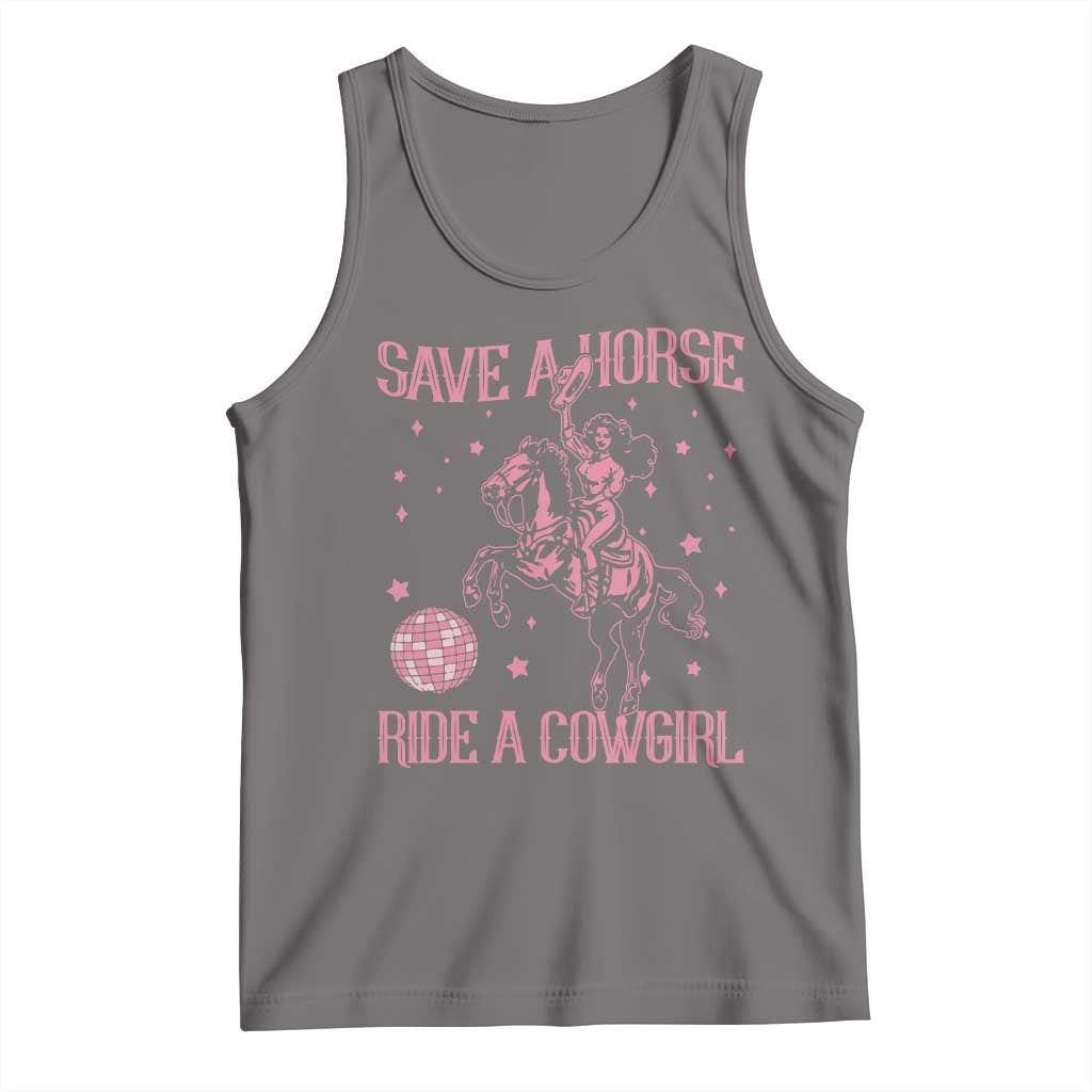 Save A Horse Ride A Cowgirl Tank Top Subtle Lesbian Cowgirl Western LGBTQ Pride Month TS10 Deep Heather Print Your Wear