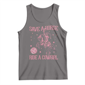 Save A Horse Ride A Cowgirl Tank Top Subtle Lesbian Cowgirl Western LGBTQ Pride Month TS10 Deep Heather Print Your Wear