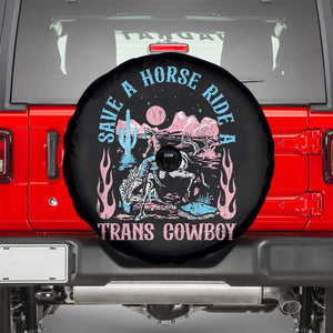 Save A Horse Ride A Trans Cowboy Spare Tire Cover Transgender Trans Pride LGBTQ TS10 Black Print Your Wear