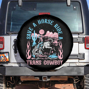 Save A Horse Ride A Trans Cowboy Spare Tire Cover Transgender Trans Pride LGBTQ TS10 No hole Black Print Your Wear