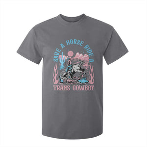 Save A Horse Ride A Trans Cowboy T Shirt For Kid Transgender Trans Pride LGBTQ TS10 Charcoal Print Your Wear