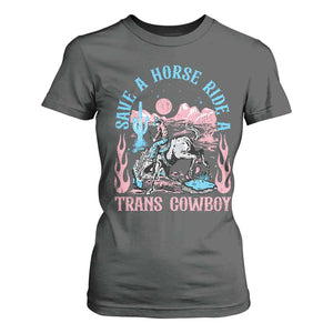 Save A Horse Ride A Trans Cowboy T Shirt For Women Transgender Trans Pride LGBTQ TS10 Dark Heather Print Your Wear