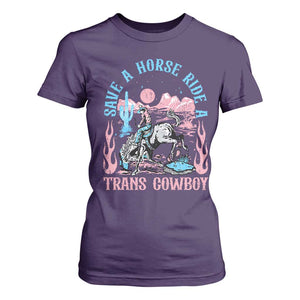 Save A Horse Ride A Trans Cowboy T Shirt For Women Transgender Trans Pride LGBTQ TS10 Purple Print Your Wear
