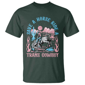 Save A Horse Ride A Trans Cowboy T Shirt Transgender Trans Pride LGBTQ TS10 Dark Forest Green Print Your Wear