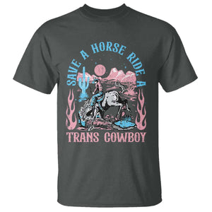 Save A Horse Ride A Trans Cowboy T Shirt Transgender Trans Pride LGBTQ TS10 Dark Heather Print Your Wear