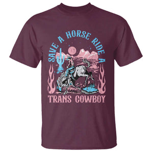Save A Horse Ride A Trans Cowboy T Shirt Transgender Trans Pride LGBTQ TS10 Maroon Print Your Wear
