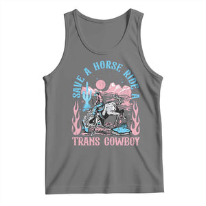 Save A Horse Ride A Trans Cowboy Tank Top Transgender Trans Pride LGBTQ TS10 Black Heather Print Your Wear