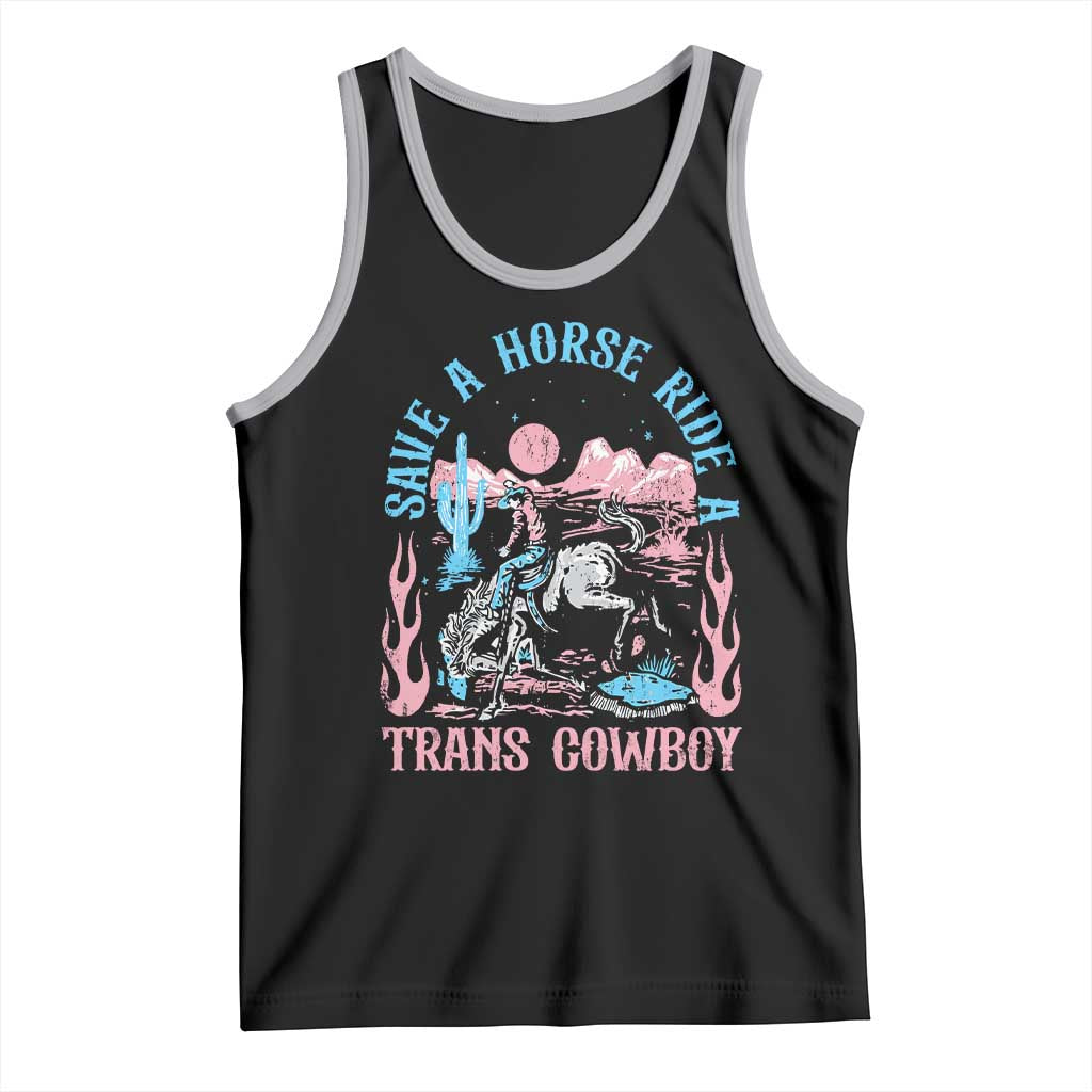 Save A Horse Ride A Trans Cowboy Tank Top Transgender Trans Pride LGBTQ TS10 Black Athletic Heather Print Your Wear
