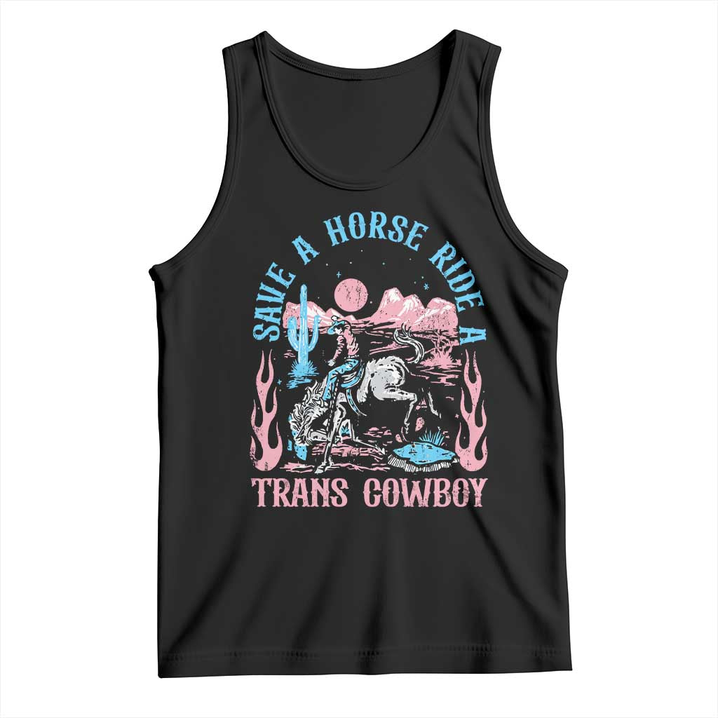 Save A Horse Ride A Trans Cowboy Tank Top Transgender Trans Pride LGBTQ TS10 Black Print Your Wear