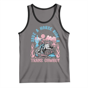 Save A Horse Ride A Trans Cowboy Tank Top Transgender Trans Pride LGBTQ TS10 Deep Heather Black Print Your Wear