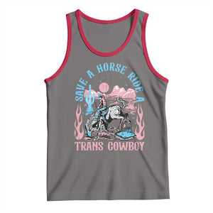 Save A Horse Ride A Trans Cowboy Tank Top Transgender Trans Pride LGBTQ TS10 Deep Heather Red Print Your Wear