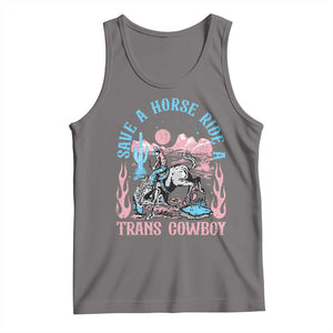 Save A Horse Ride A Trans Cowboy Tank Top Transgender Trans Pride LGBTQ TS10 Deep Heather Print Your Wear