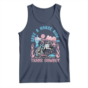 Save A Horse Ride A Trans Cowboy Tank Top Transgender Trans Pride LGBTQ TS10 Navy Print Your Wear
