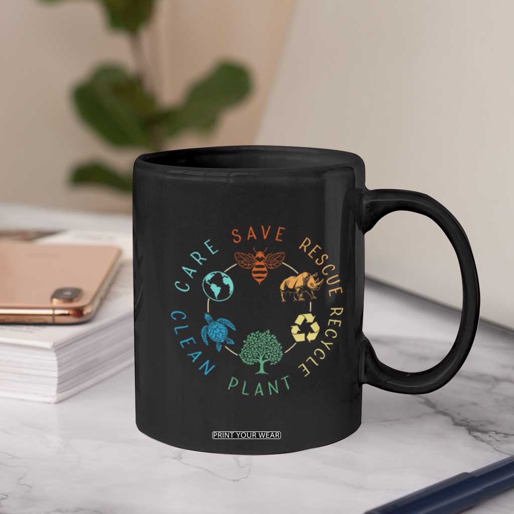 Save Bees Rescue Animals Recycle Plastic Coffee Mug Earth Day Protect The Environment TS02 Print Your Wear