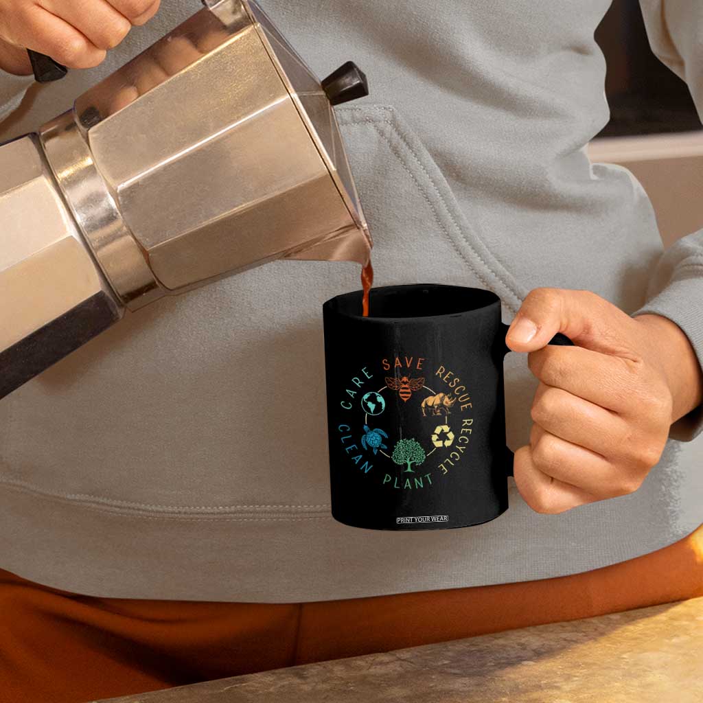 Save Bees Rescue Animals Recycle Plastic Coffee Mug Earth Day Protect The Environment TS02 Print Your Wear