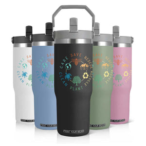 Save Bees Rescue Animals Recycle Plastic Flip Straw Tumbler Earth Day Protect The Environment TS02 Print Your Wear