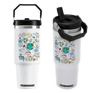 Save The Planet Flip Straw Tumbler Earth Day Protect Nature Environmental Recycling TS02 One Size: 30 oz White Print Your Wear