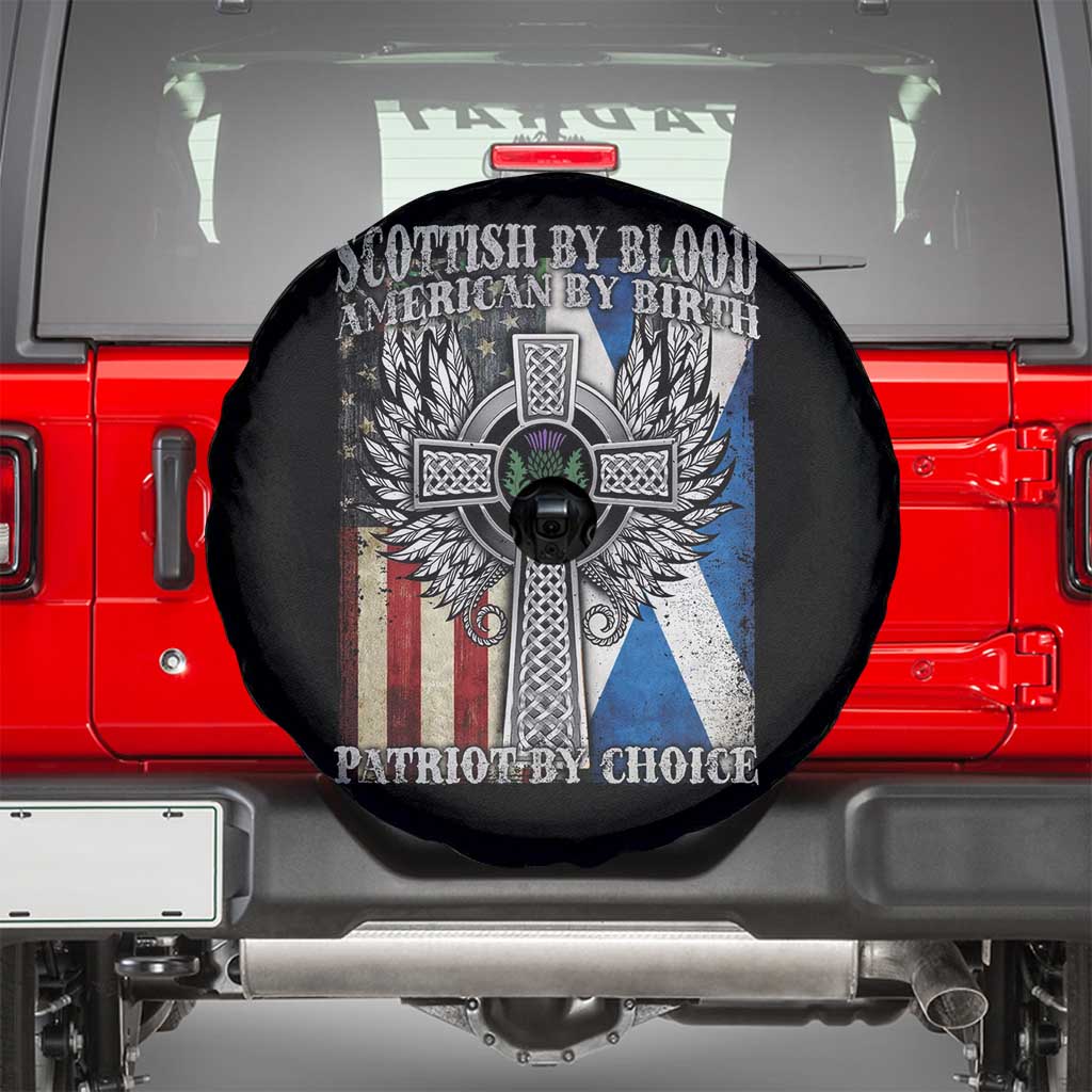 Scottish American Spare Tire Cover Scottish By Blood American By Birth Patriot By Choice TS11 Black Print Your Wear