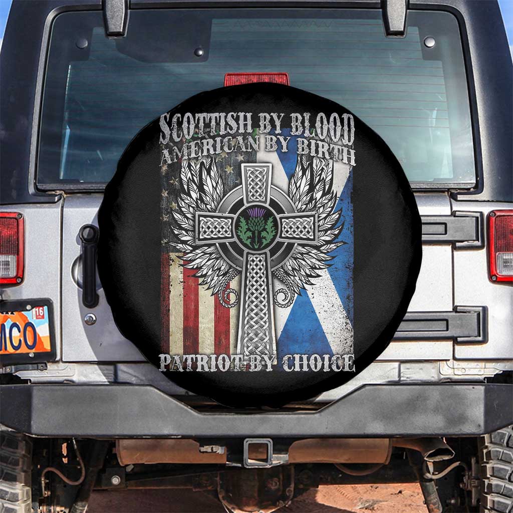 Scottish American Spare Tire Cover Scottish By Blood American By Birth Patriot By Choice TS11 No hole Black Print Your Wear