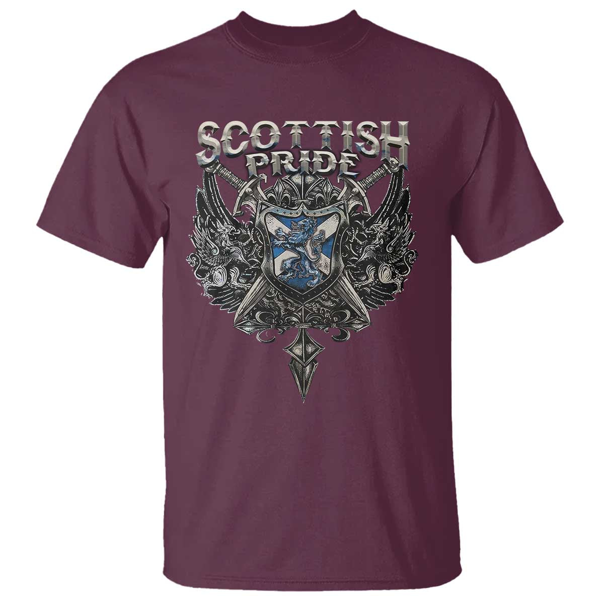 Scottish Pride Celtic Scotland Lion Rampant T Shirt TS11 Maroon Print Your Wear