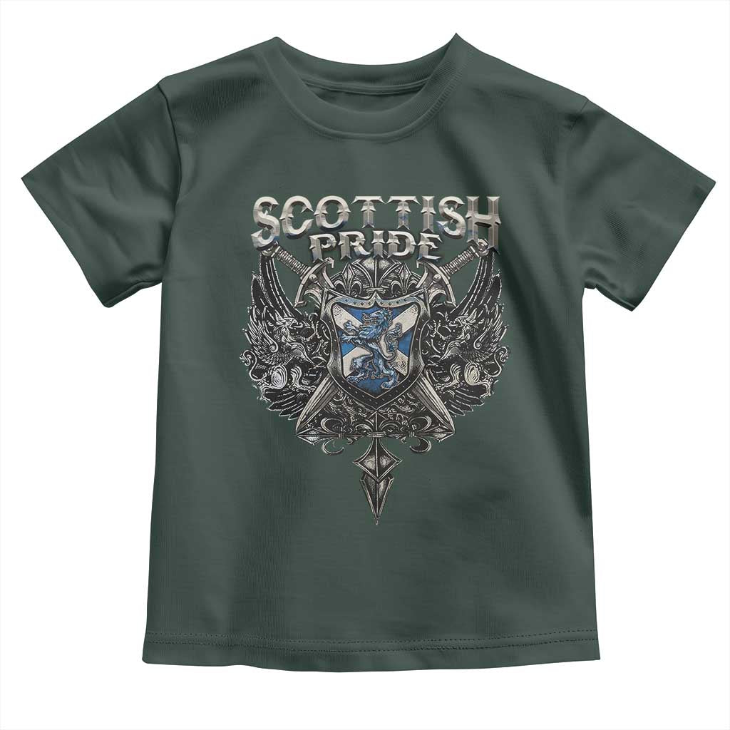 Scottish Pride Celtic Scotland Lion Rampant Toddler T Shirt TS11 Dark Forest Green Print Your Wear
