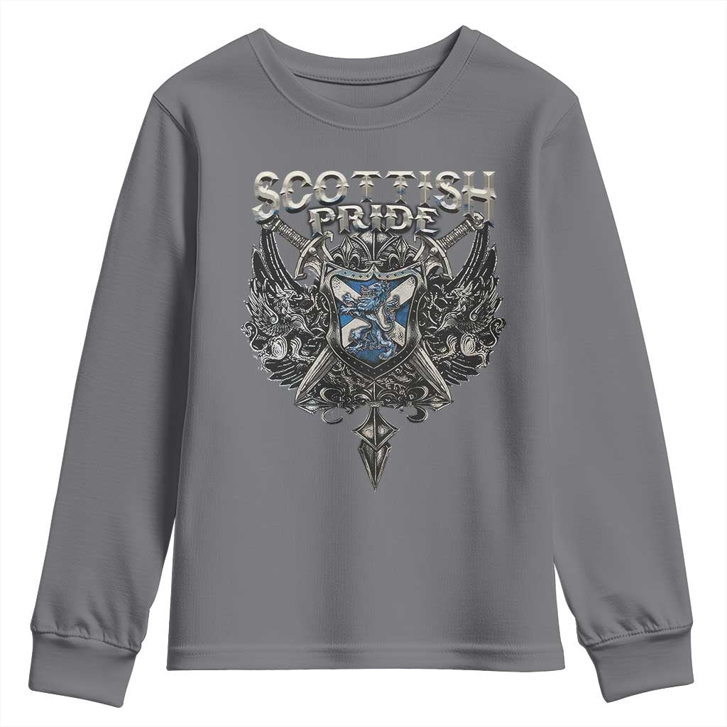 Scottish Pride Celtic Scotland Lion Rampant Youth Sweatshirt TS11 Charcoal Print Your Wear