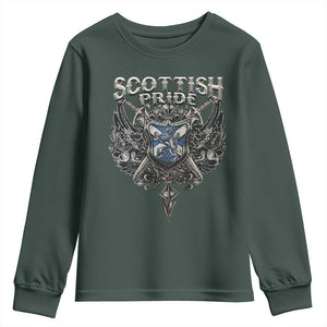 Scottish Pride Celtic Scotland Lion Rampant Youth Sweatshirt TS11 Dark Forest Green Print Your Wear