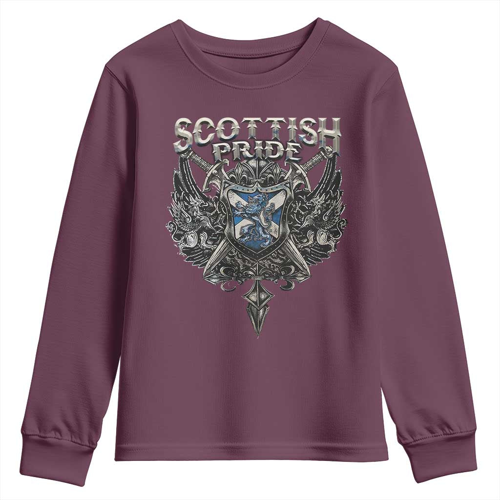 Scottish Pride Celtic Scotland Lion Rampant Youth Sweatshirt TS11 Maroon Print Your Wear