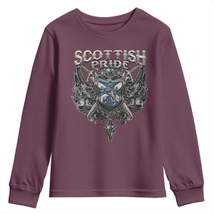 Scottish Pride Celtic Scotland Lion Rampant Youth Sweatshirt TS11 Maroon Print Your Wear