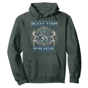 Scottish Pride Hoodie Lion Rampant Unicorns Scottish Flag TS11 Dark Forest Green Print Your Wear