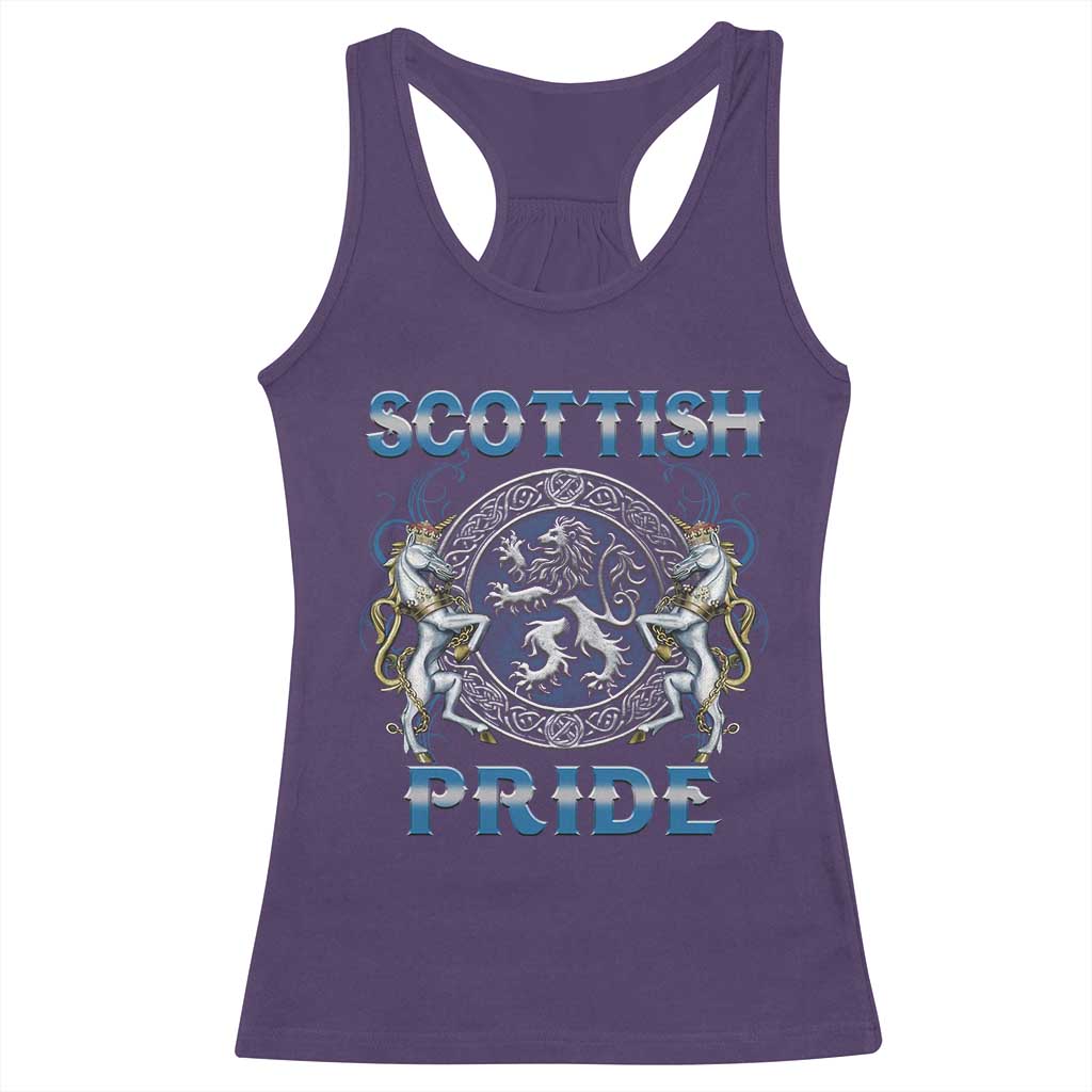 Scottish Pride Racerback Tank Top Lion Rampant Unicorns Scottish Flag TS11 Purple Print Your Wear