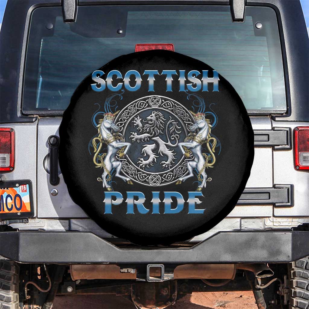 Scottish Pride Spare Tire Cover Lion Rampant Unicorns Scottish Flag TS11 No hole Black Print Your Wear