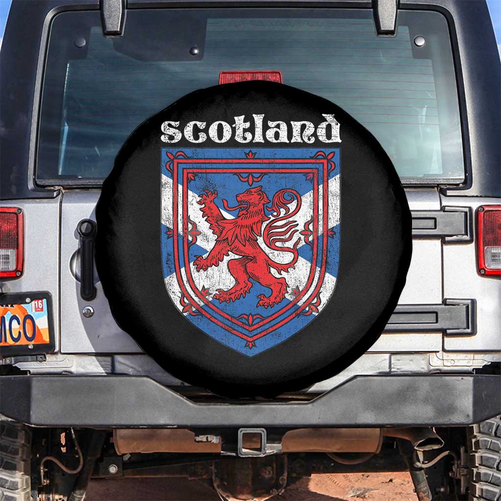 Scottish Pride Spare Tire Cover Scottish Rampant Lion Flag Scotland Coat of Arms TS11 No hole Black Print Your Wear