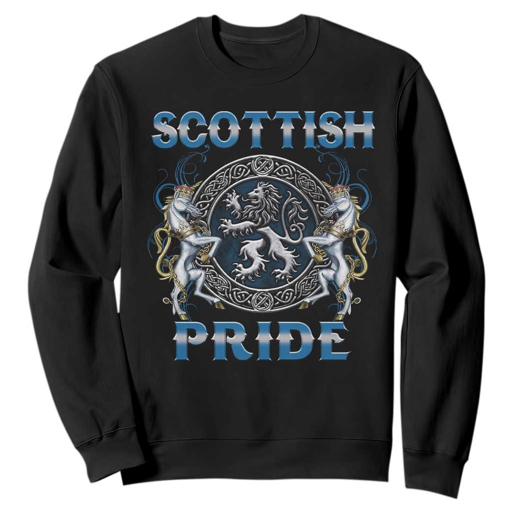 Scottish Pride Sweatshirt Lion Rampant Unicorns Scottish Flag TS11 Black Print Your Wear