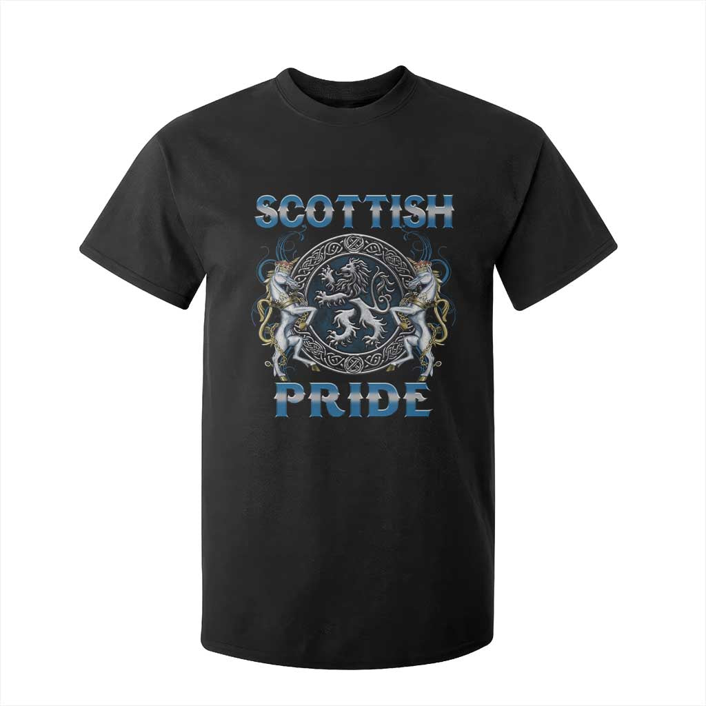 Scottish Pride T Shirt For Kid Lion Rampant Unicorns Scottish Flag TS11 Black Print Your Wear