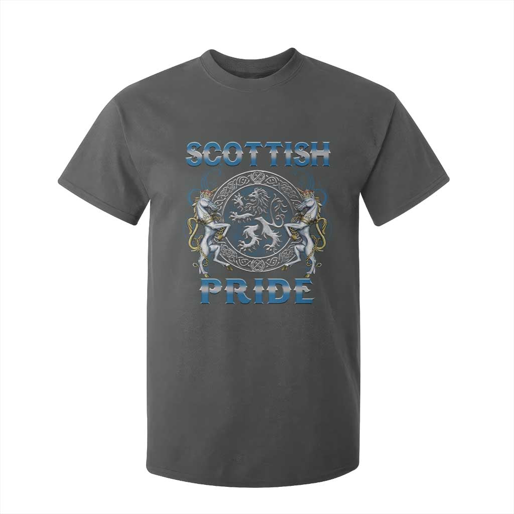 Scottish Pride T Shirt For Kid Lion Rampant Unicorns Scottish Flag TS11 Dark Heather Print Your Wear