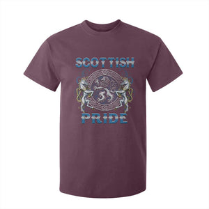 Scottish Pride T Shirt For Kid Lion Rampant Unicorns Scottish Flag TS11 Maroon Print Your Wear