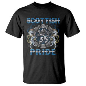 Scottish Pride T Shirt Lion Rampant Unicorns Scottish Flag TS11 Black Print Your Wear