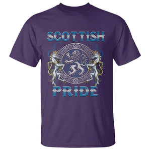 Scottish Pride T Shirt Lion Rampant Unicorns Scottish Flag TS11 Purple Print Your Wear