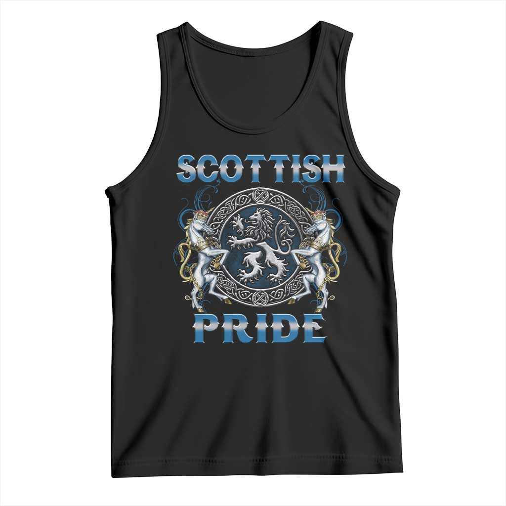 Scottish Pride Tank Top Lion Rampant Unicorns Scottish Flag TS11 Black Print Your Wear