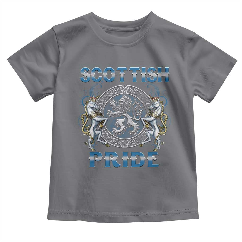 Scottish Pride Toddler T Shirt Lion Rampant Unicorns Scottish Flag TS11 Charcoal Print Your Wear