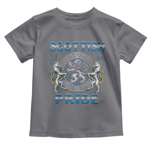 Scottish Pride Toddler T Shirt Lion Rampant Unicorns Scottish Flag TS11 Charcoal Print Your Wear