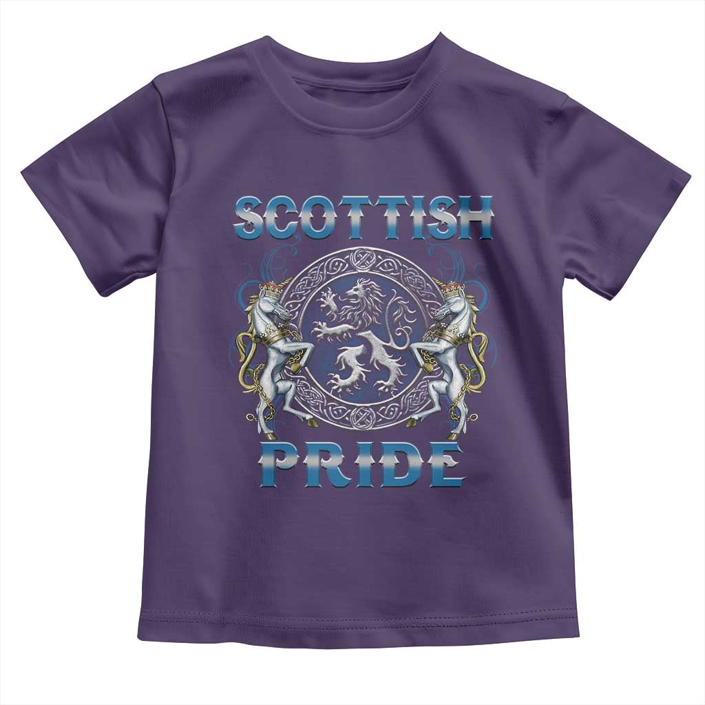 Scottish Pride Toddler T Shirt Lion Rampant Unicorns Scottish Flag TS11 Purple Print Your Wear