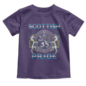Scottish Pride Toddler T Shirt Lion Rampant Unicorns Scottish Flag TS11 Purple Print Your Wear